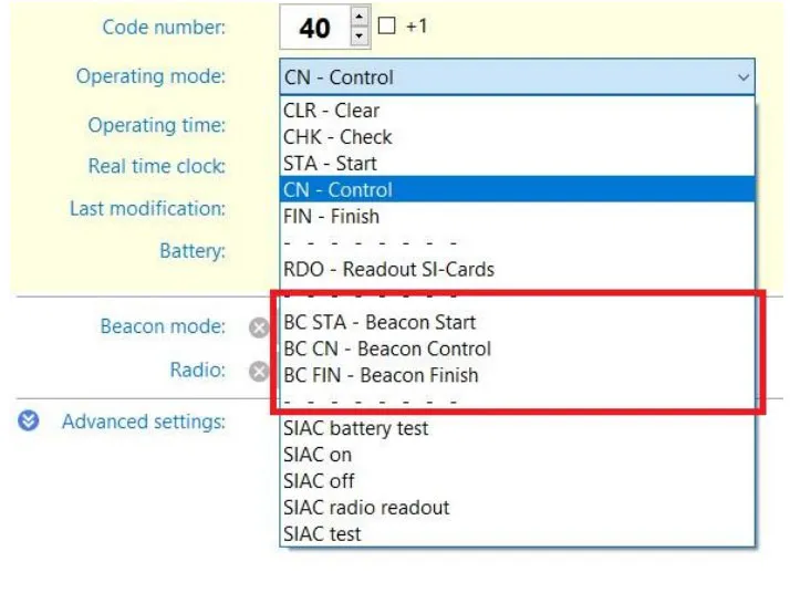 Operating modes