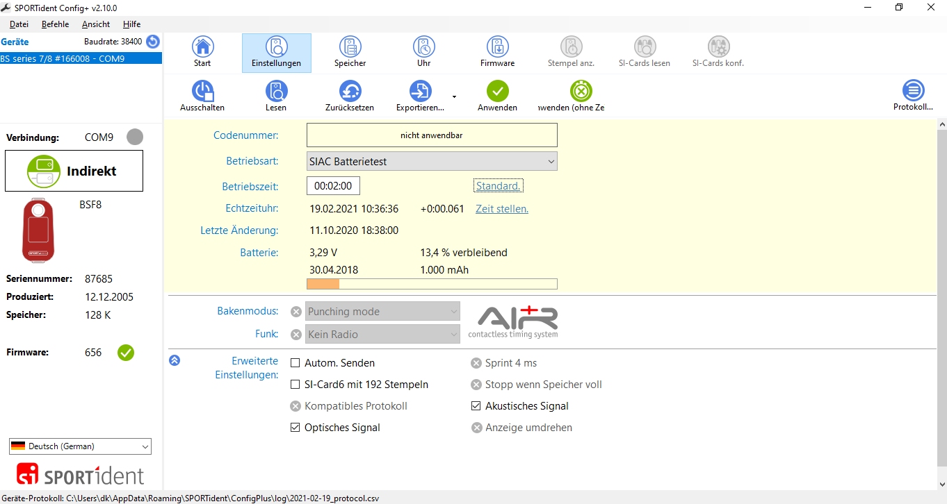 config batterytest