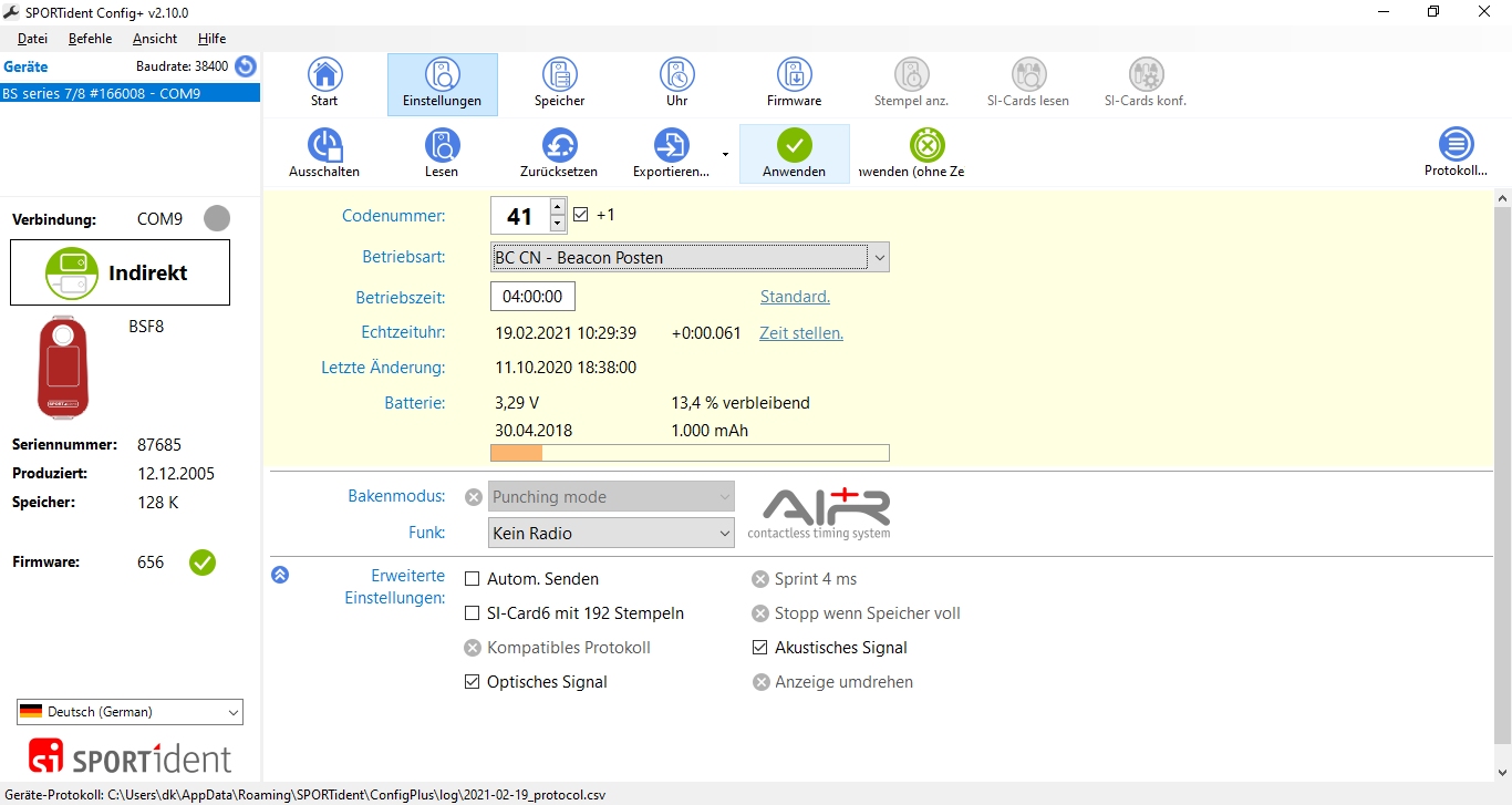 config bsf8 beacon