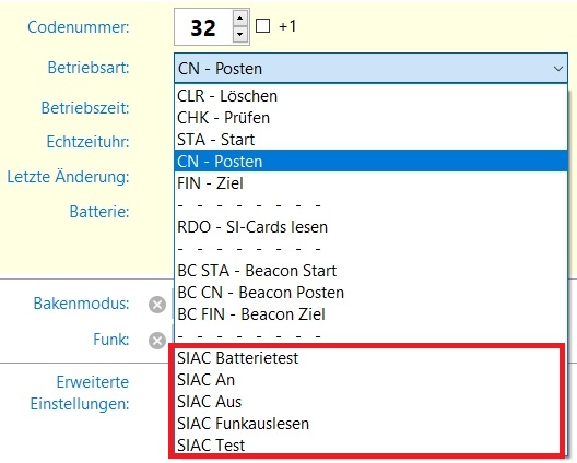 config operatingmodes airplus siacspecial