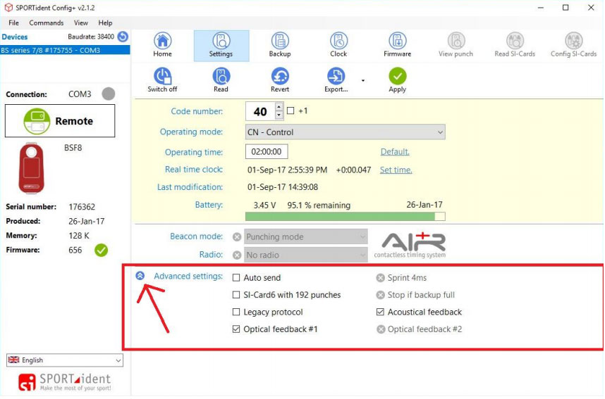 config advancedsettings