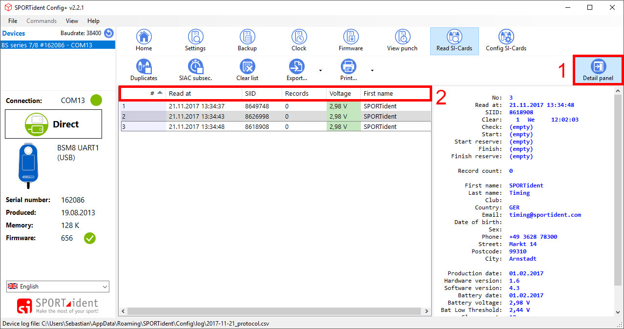 config readcards