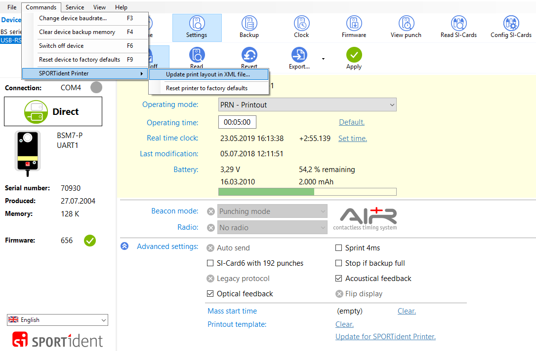 printer config layout file